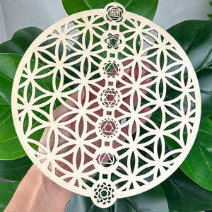 Mini Flower of Life Crystal Grid | Chakra Alignment | Travel Altar | Sacred Space Decor