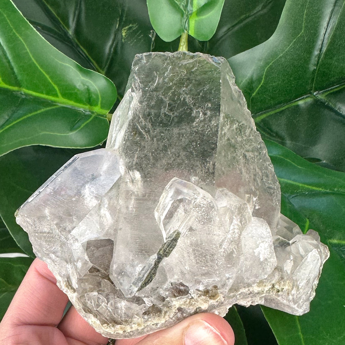 Premium Epidote in Quartz Cluster | Manifestation & Healing Energy