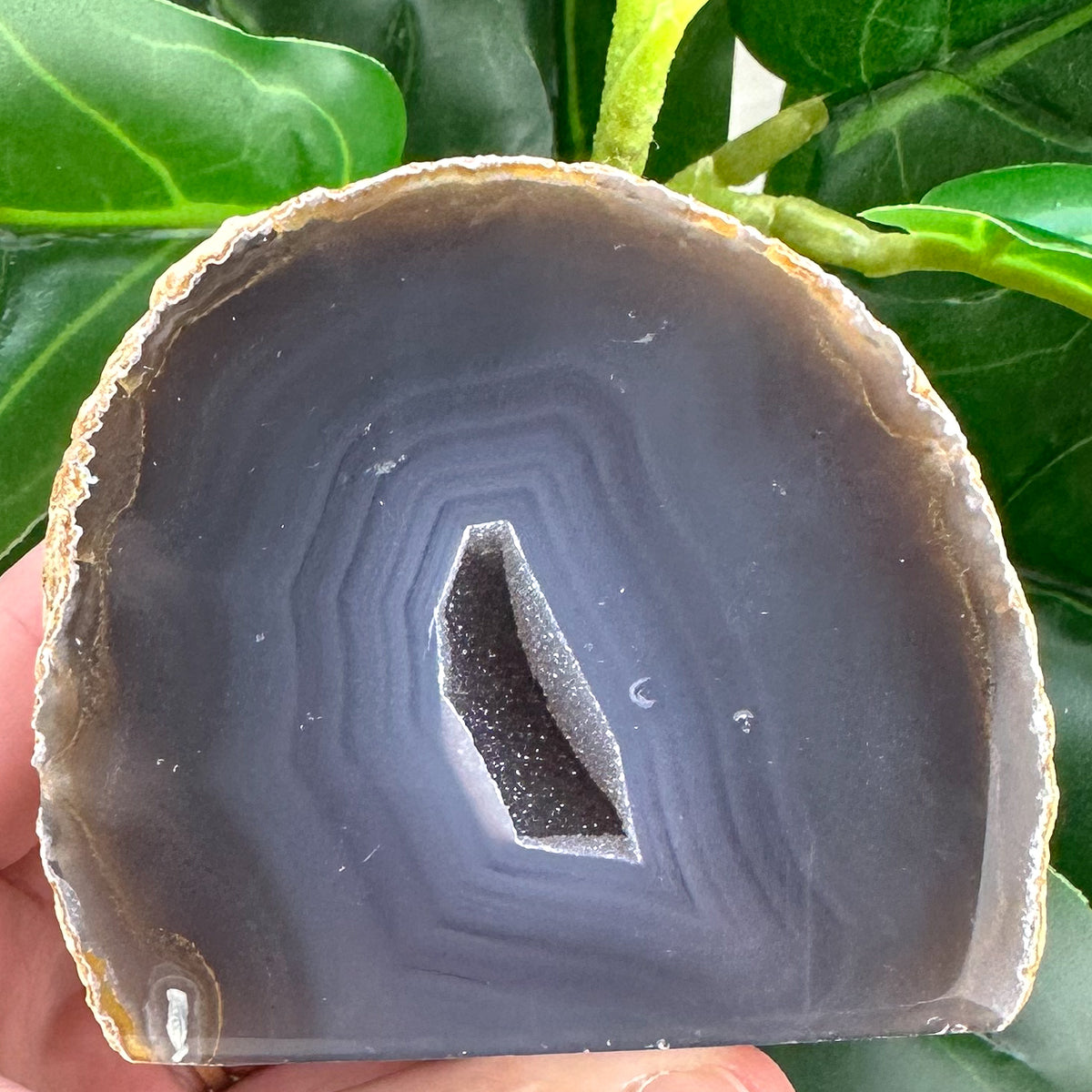 Agate Druzy Crystal Geode | Grounding, Stability & Protection