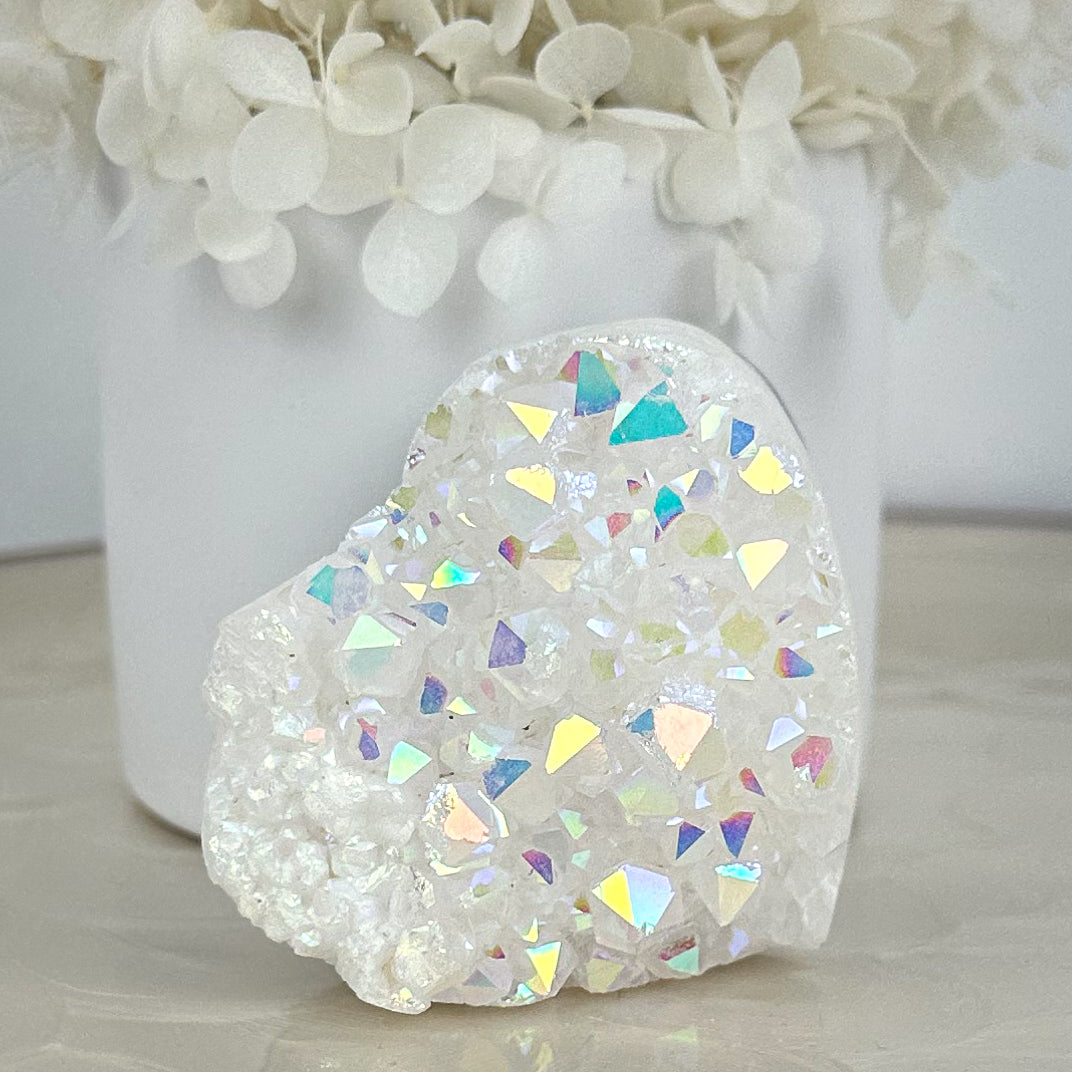 Angel Aura Quartz Cluster - Heart Shape 182g