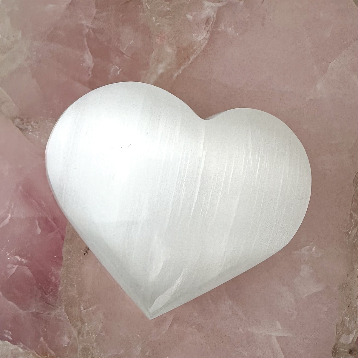Intuitively Selected Satin Spar Selenite Heart - Beautiful Glow, 135g