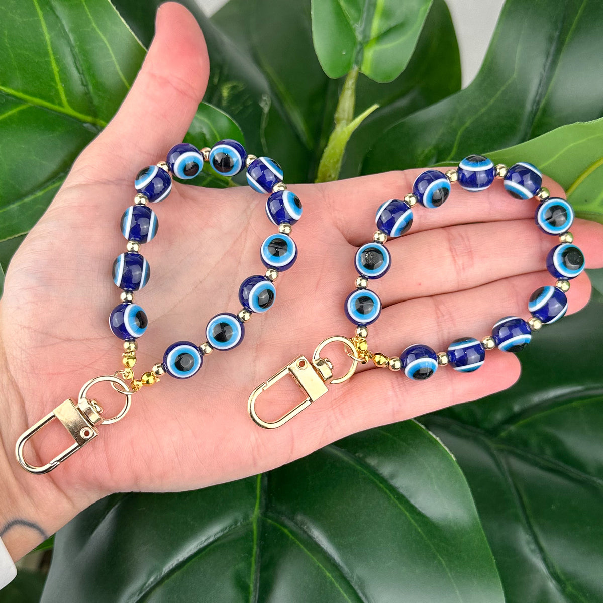 Evil Eye Protection Keychain | Blue Beaded Spiritual Protection Charm