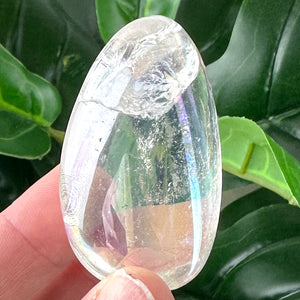 Aura Quartz Palm Stone | Pick Your Piece | High Vibration Crystal