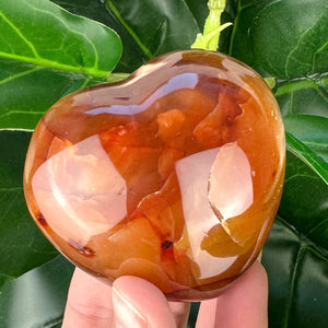 Premium Carnelian Heart Crystal | Confidence, Courage & Passion