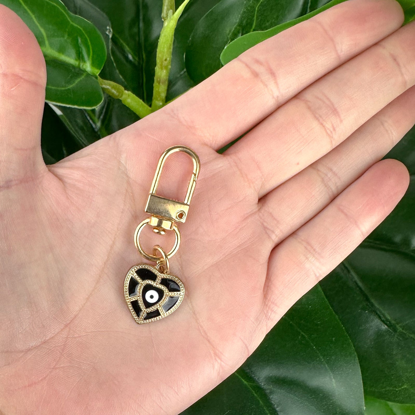 Evil Eye Keychain | Black Heart Protection Charm