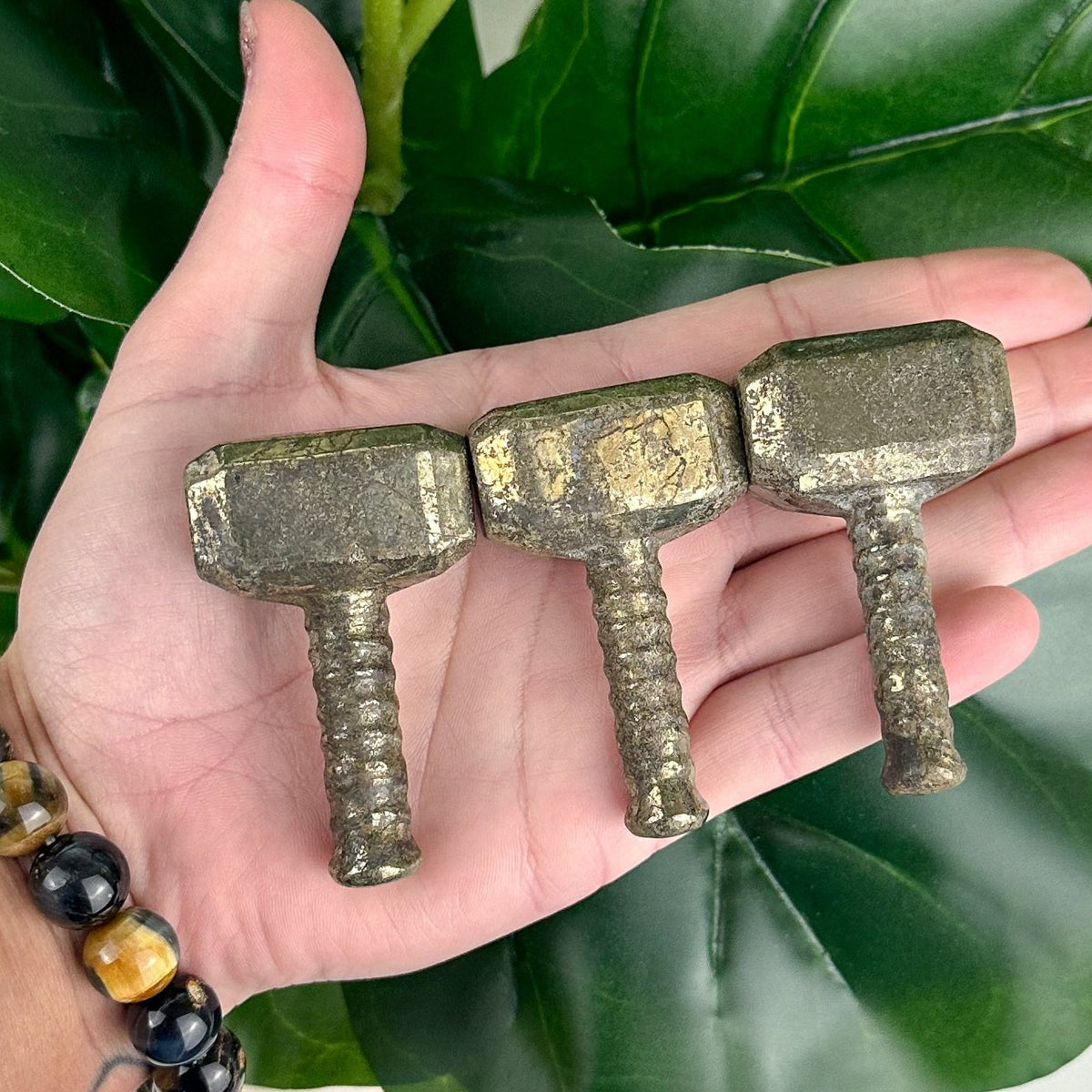 Rustic Pyrite Hammer Solid Carving