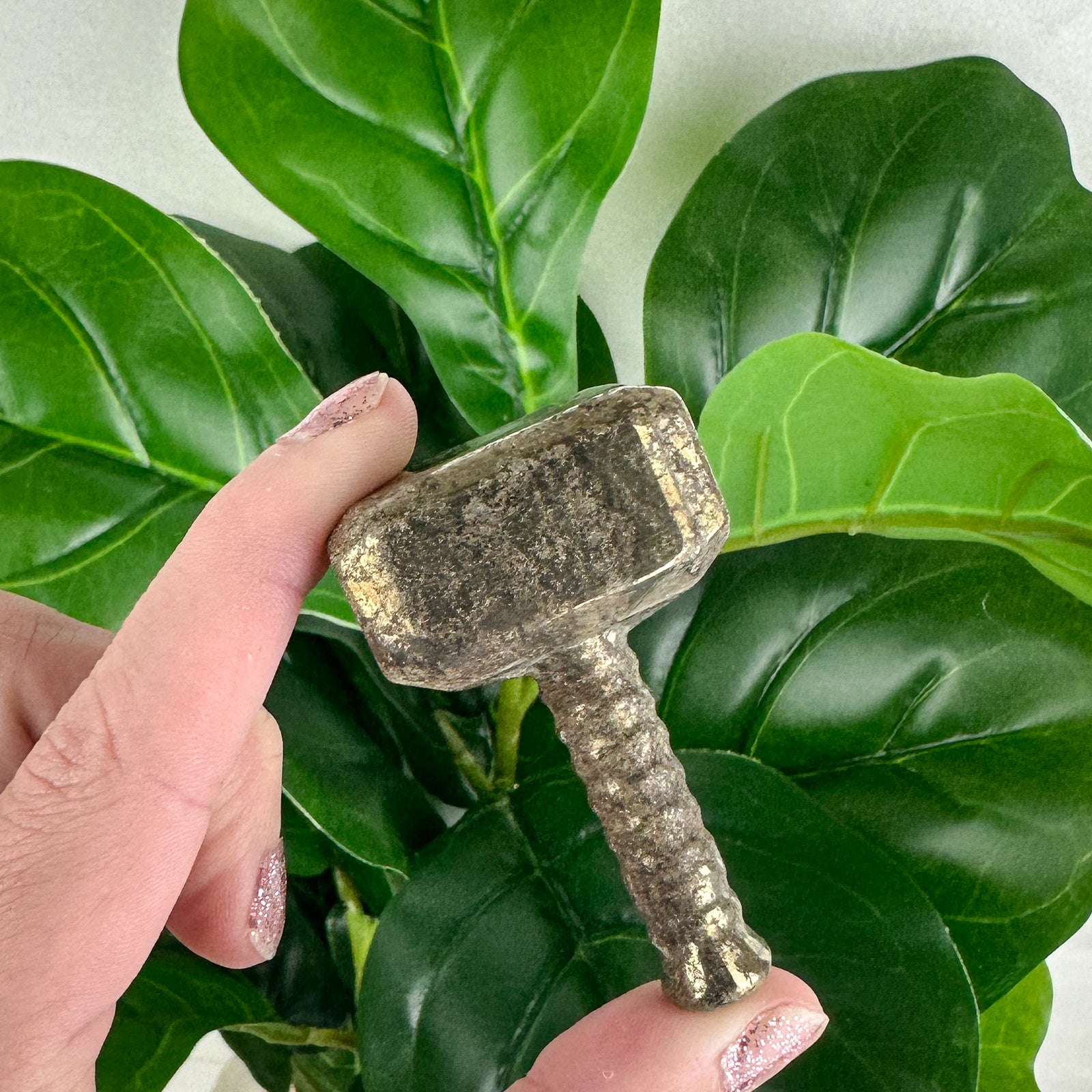 Rustic Pyrite Hammer Solid Carving