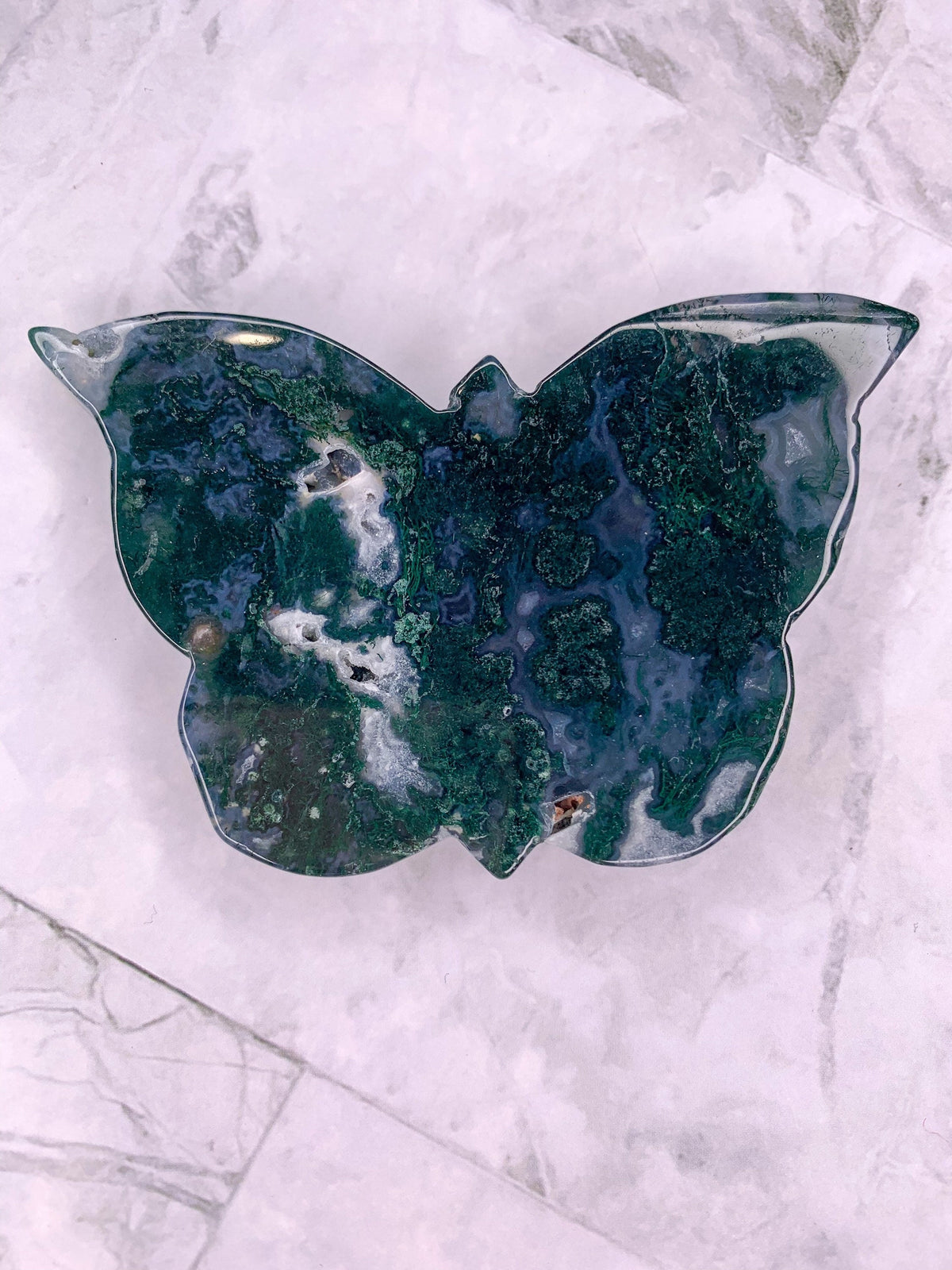 Natural Moss Agate Butterfly