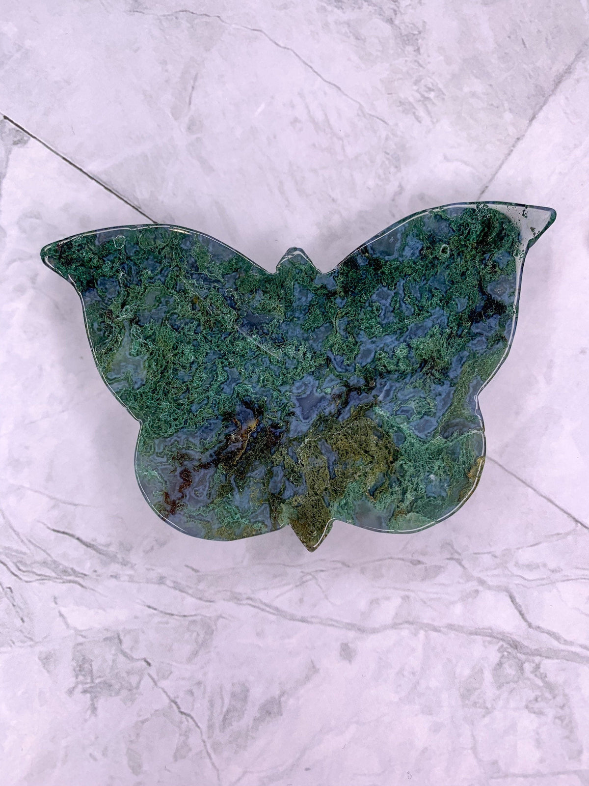 Natural Moss Agate Butterfly