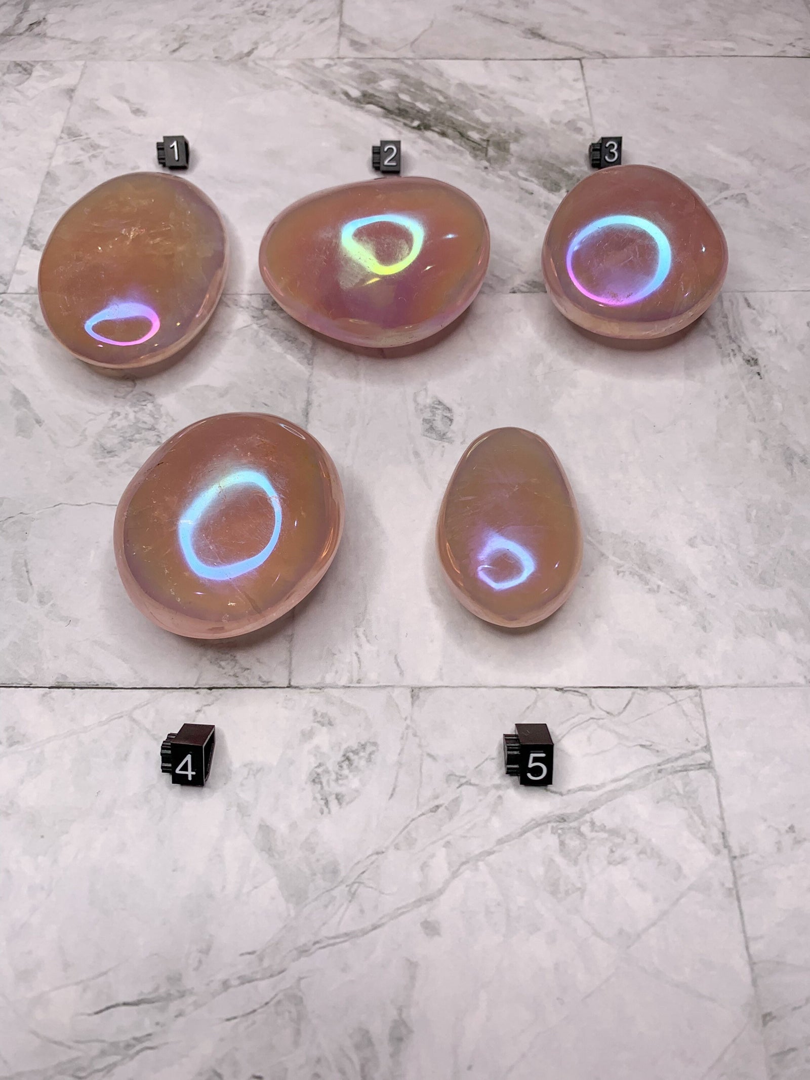 Angel Aura Rose Quartz Palm Stone