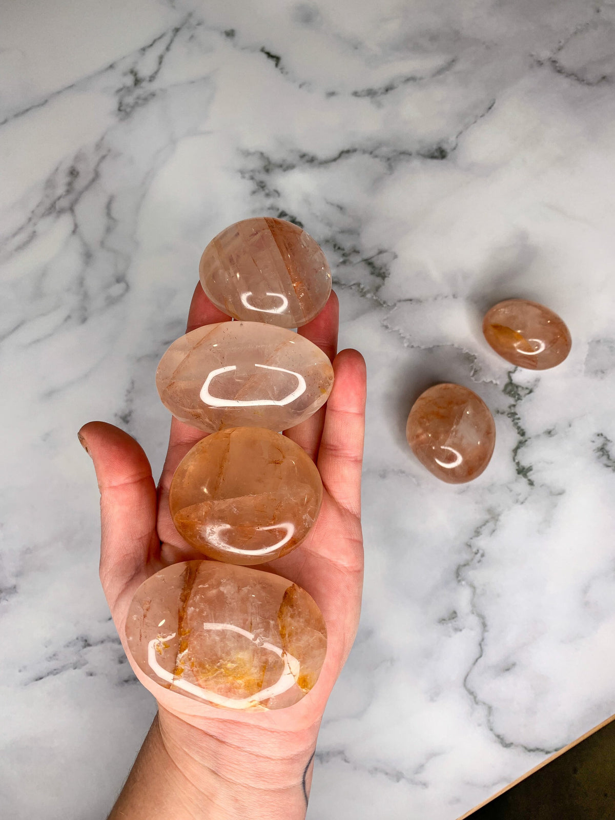Fire Quartz Palm Stone