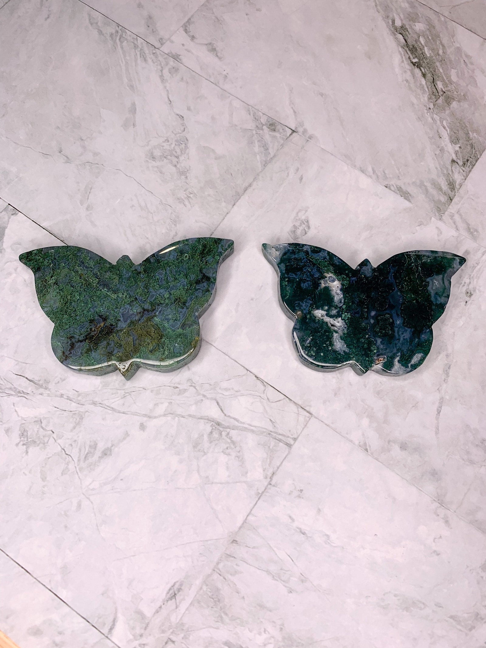 Natural Moss Agate Butterfly