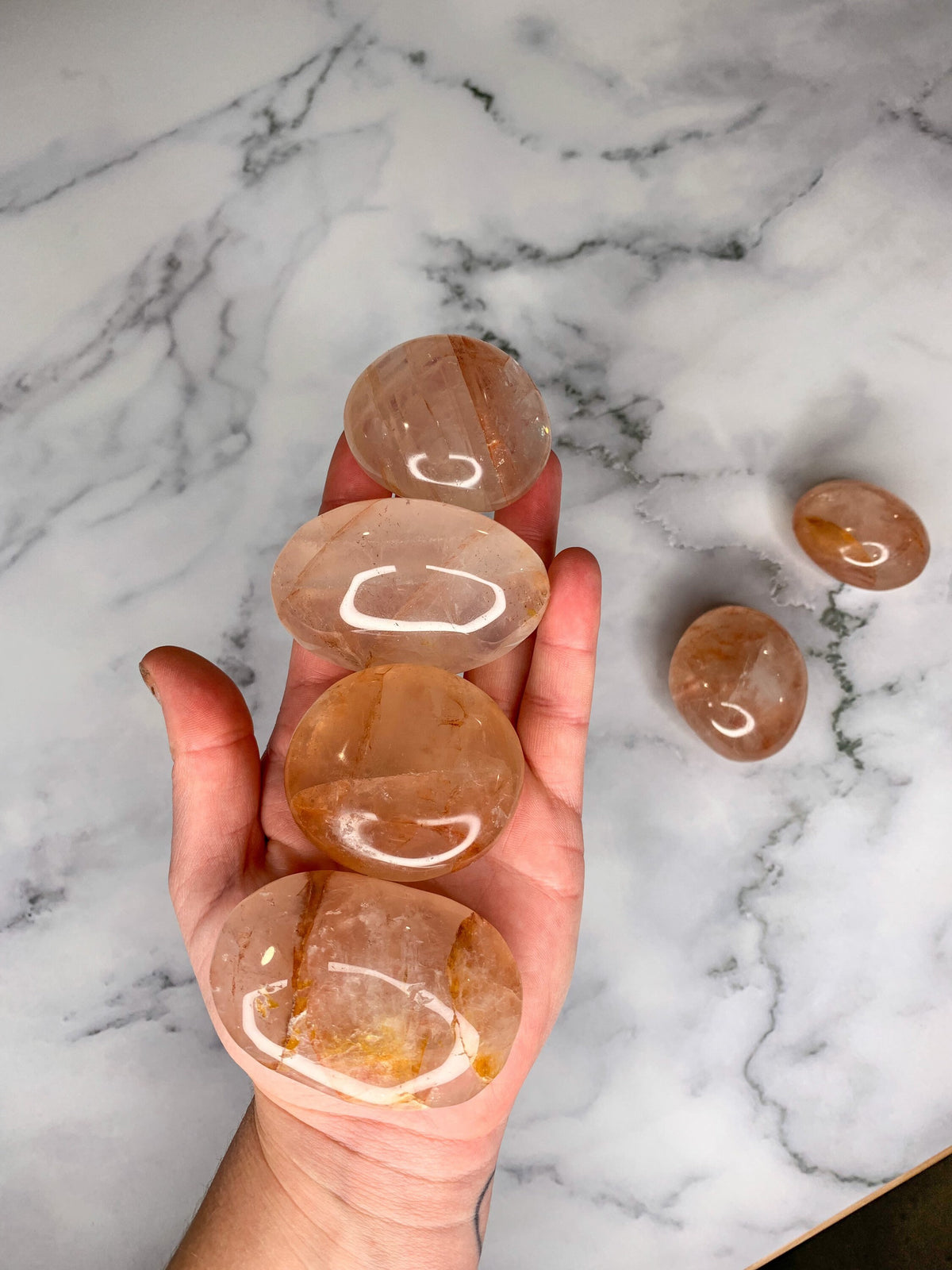 Fire Quartz Palm Stone