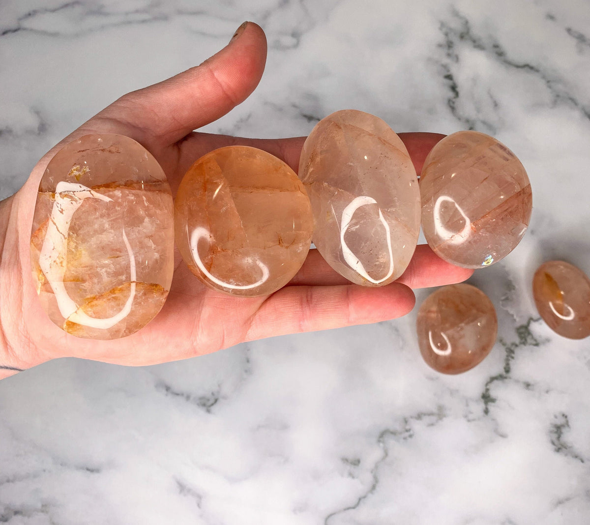 Fire Quartz Palm Stone