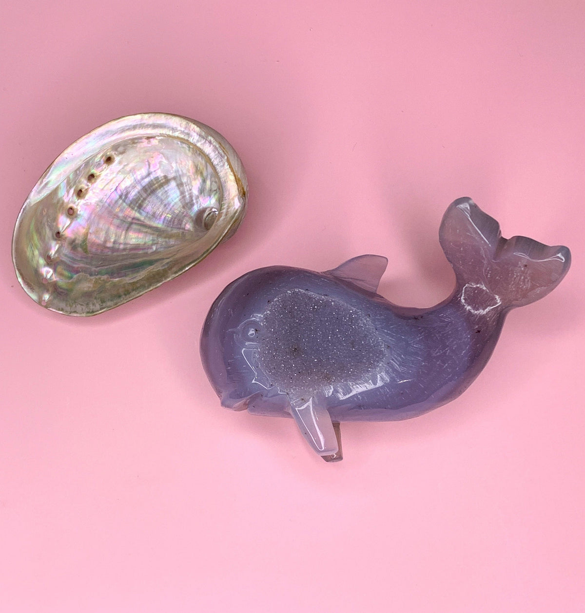 Agate Druzy Whale