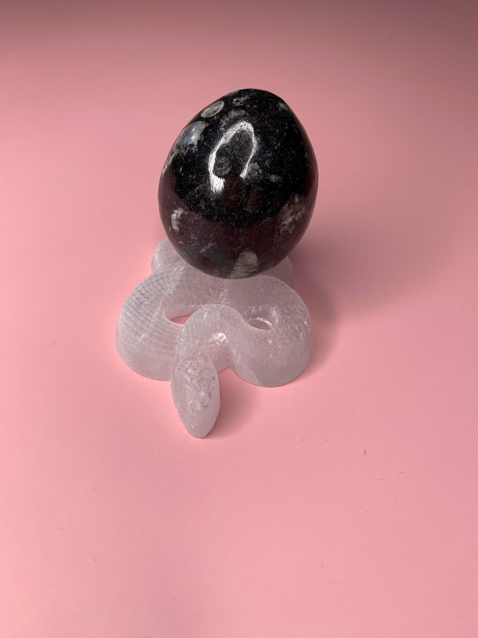 Selenite Snake Carving