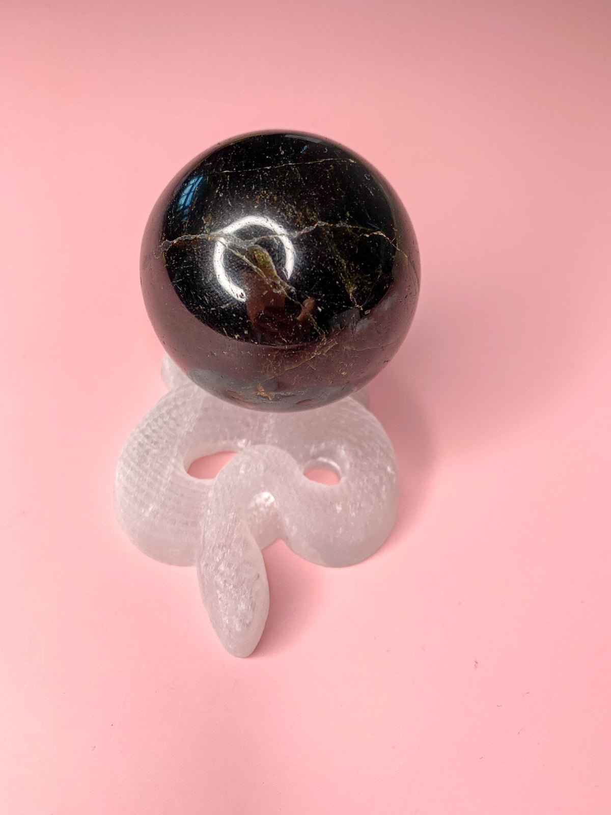 Selenite Snake Carving