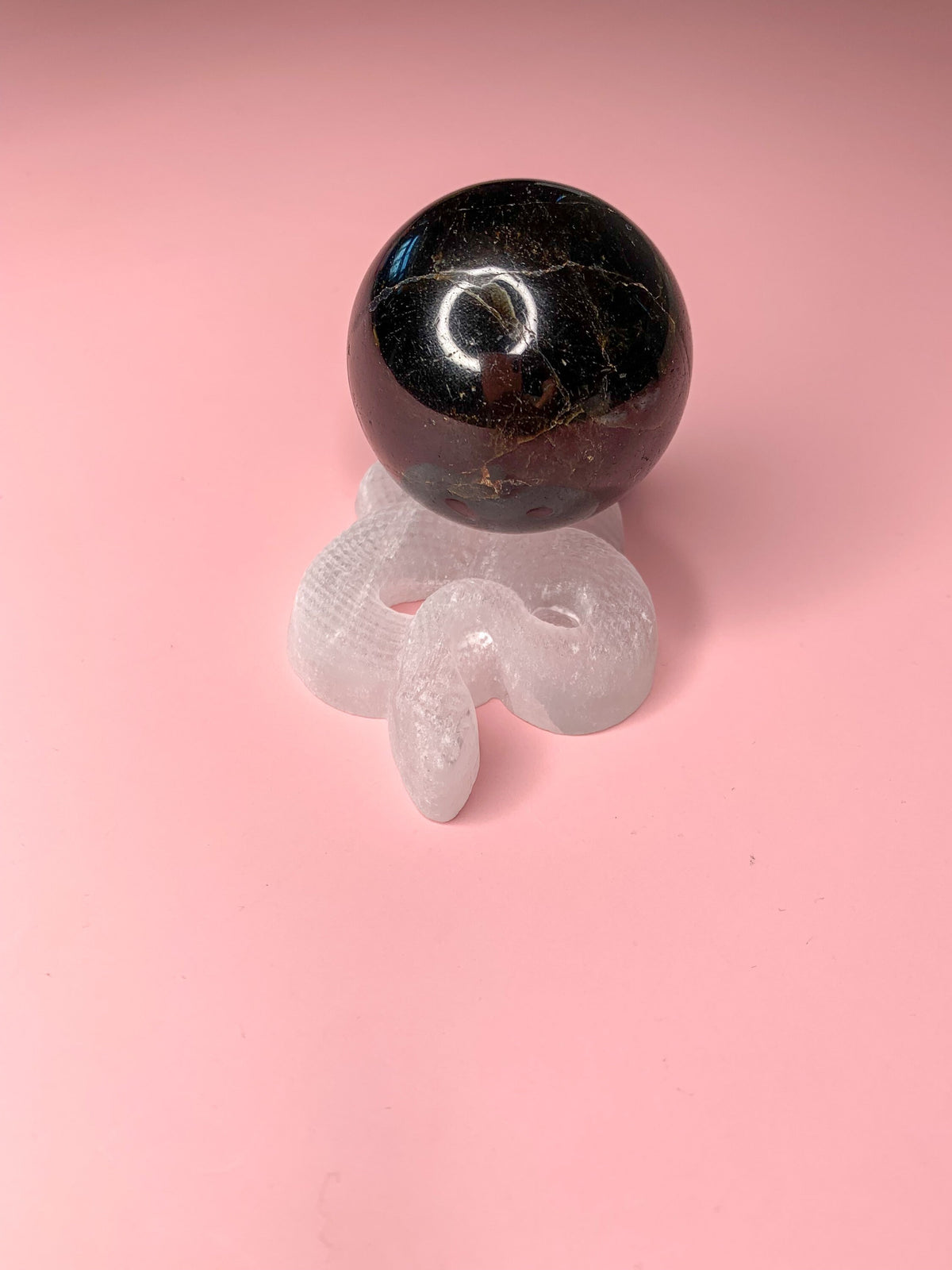 Selenite Snake Carving