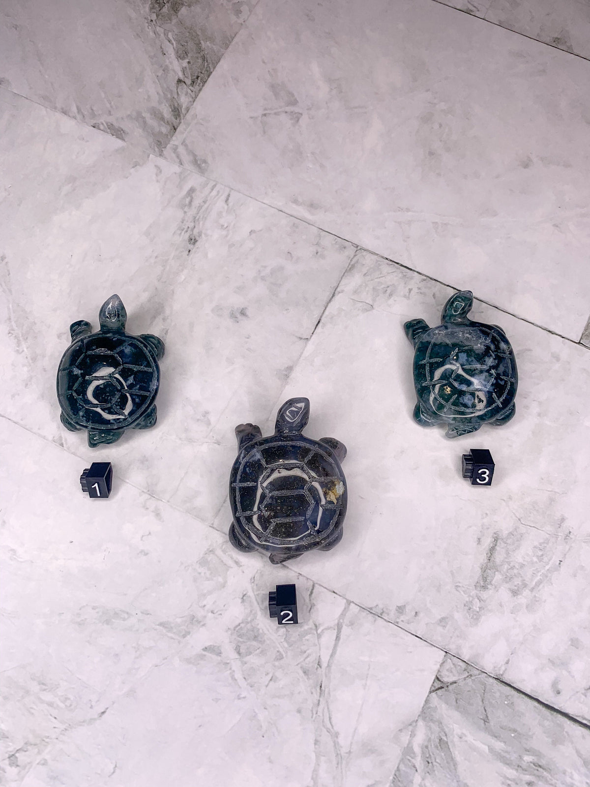 Natural Moss Agate Turtle