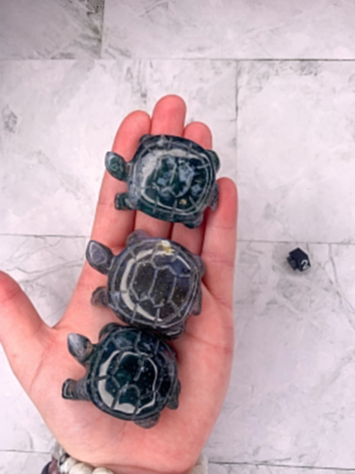 Natural Moss Agate Turtle