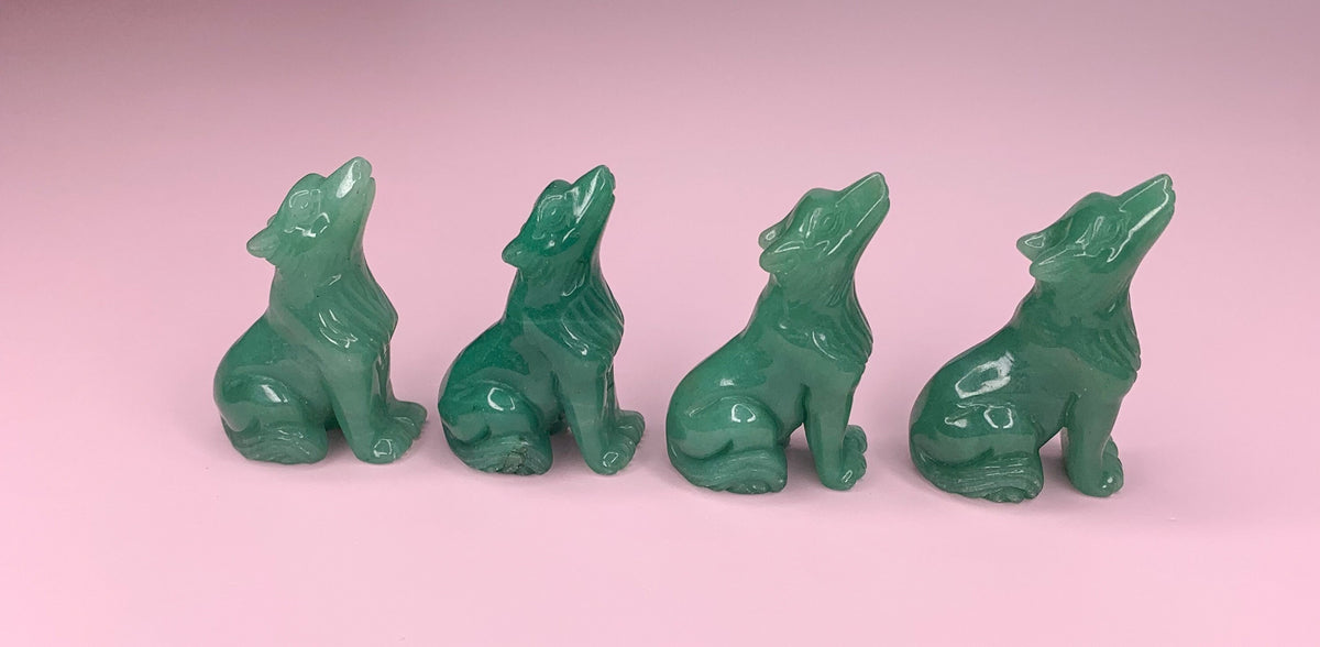Green Aventurine Wolf