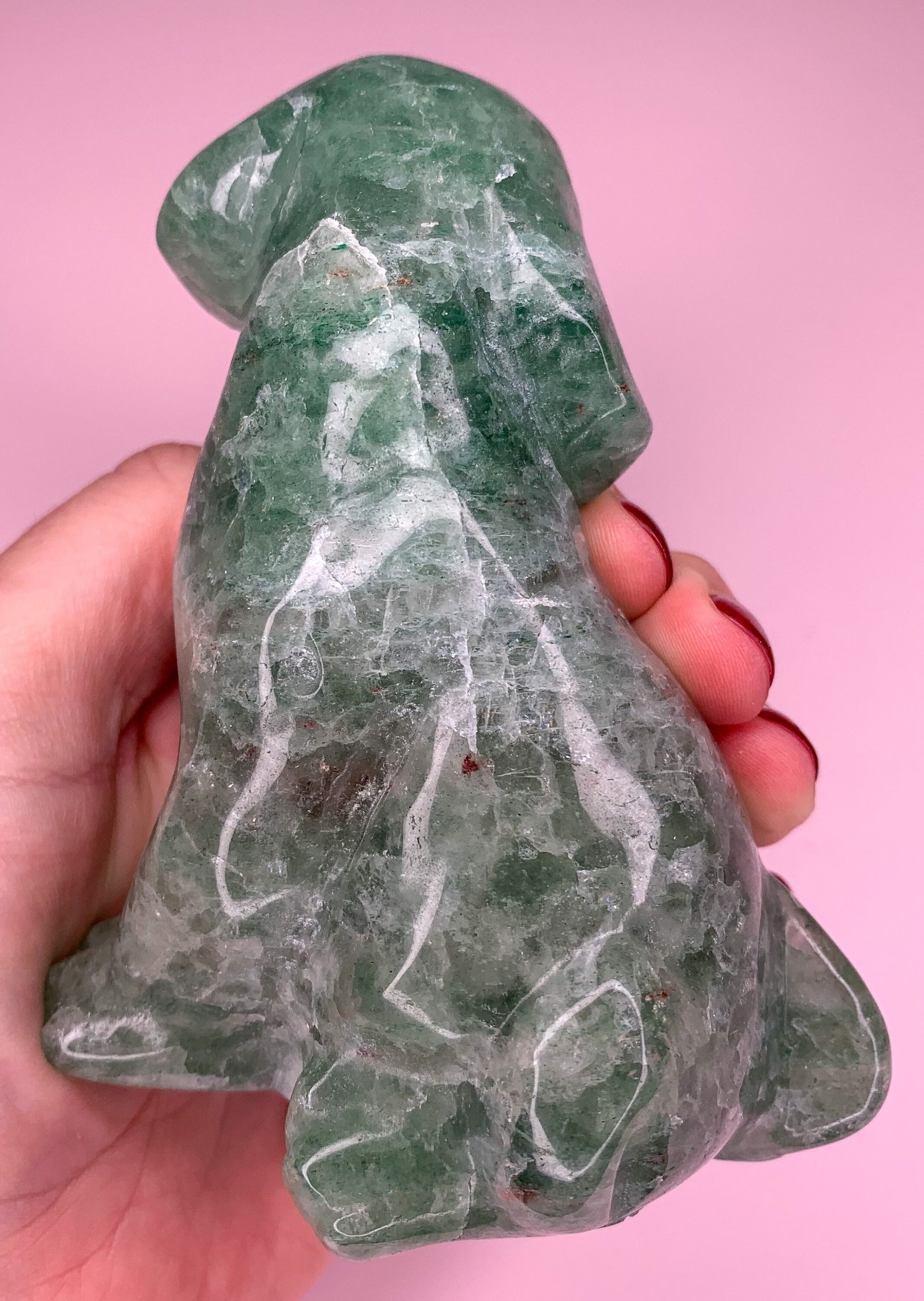 Large Green Fluorite Dog