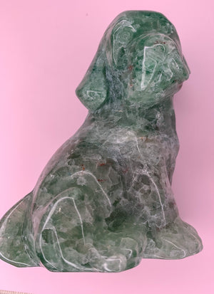 Large Green Fluorite Dog