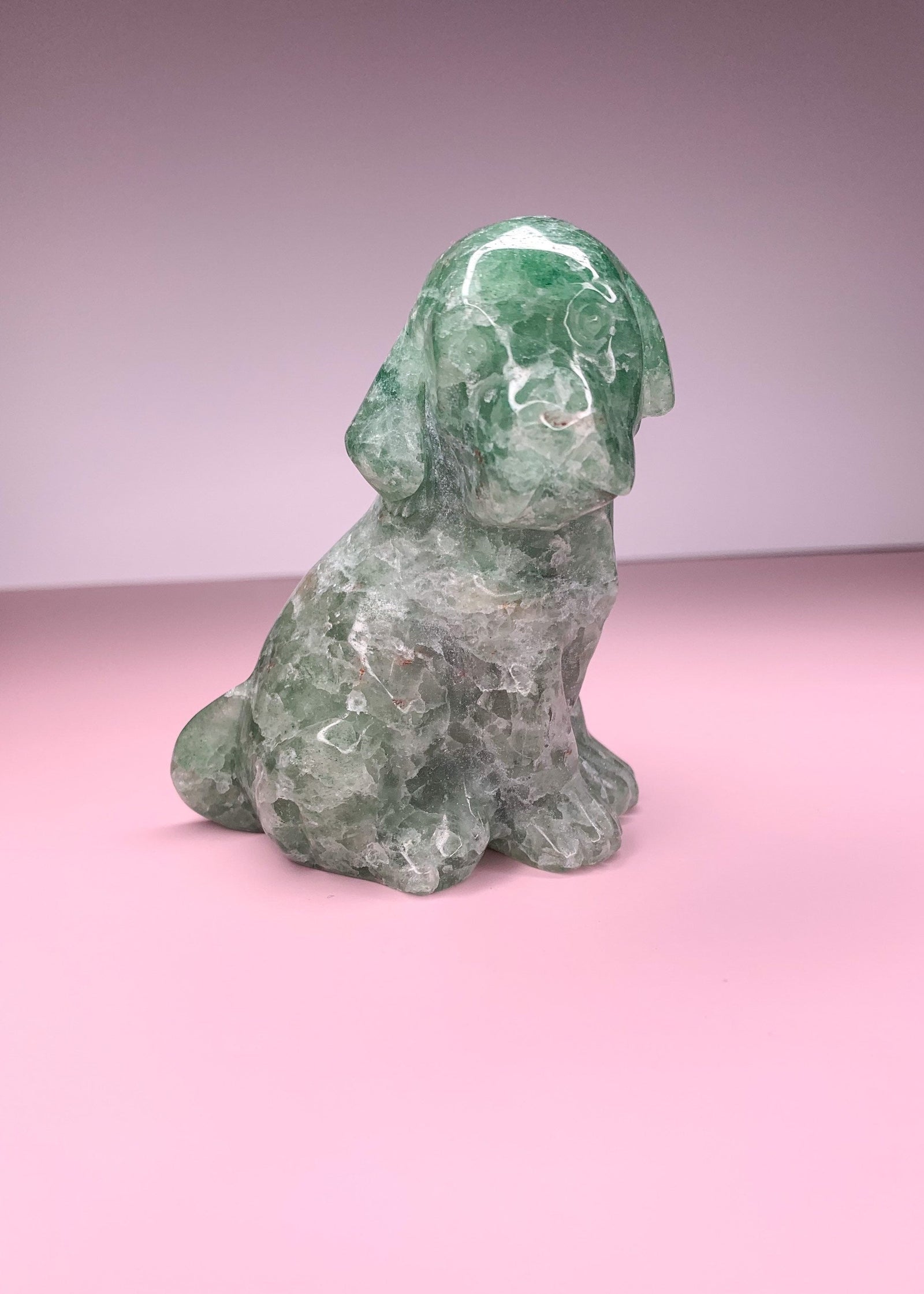 Large Green Fluorite Dog