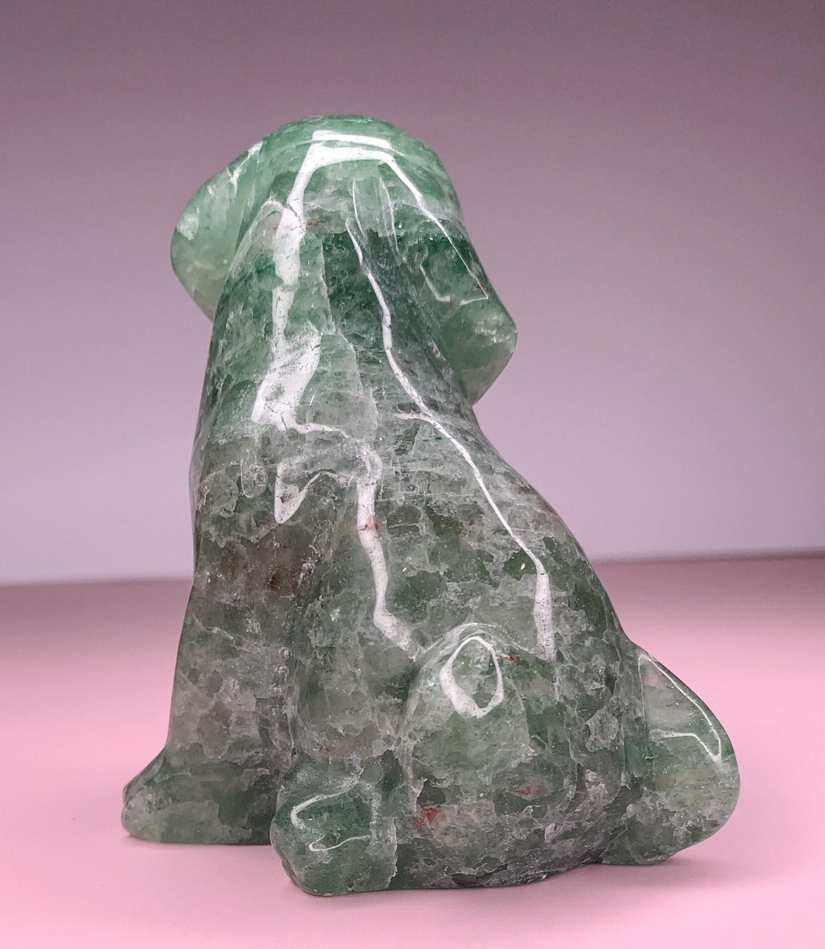 Large Green Fluorite Dog
