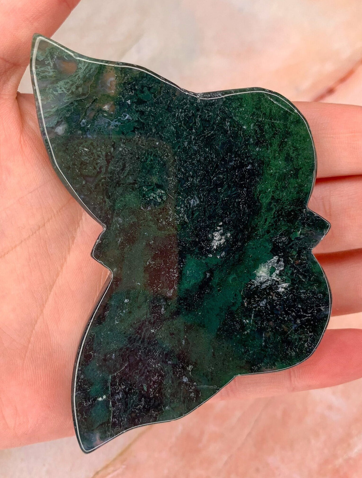 Natural Moss Agate Butterfly
