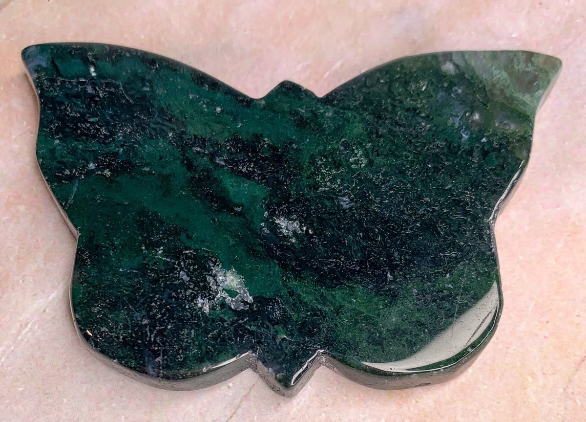 Natural Moss Agate Butterfly