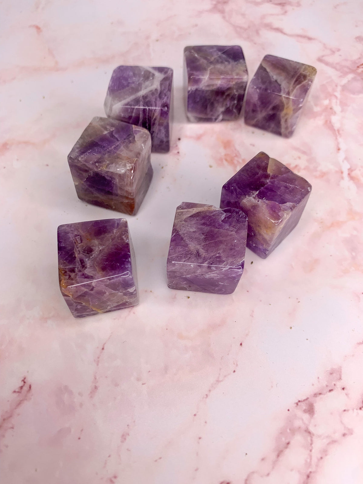 Purple Amethyst Cube Like Stone