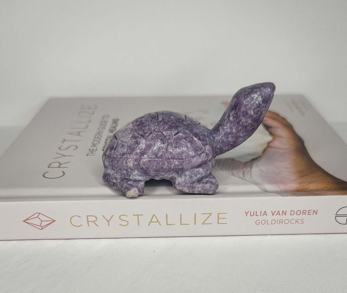 Large Mica Lepidolite Turtle Carving - Healing Crystal