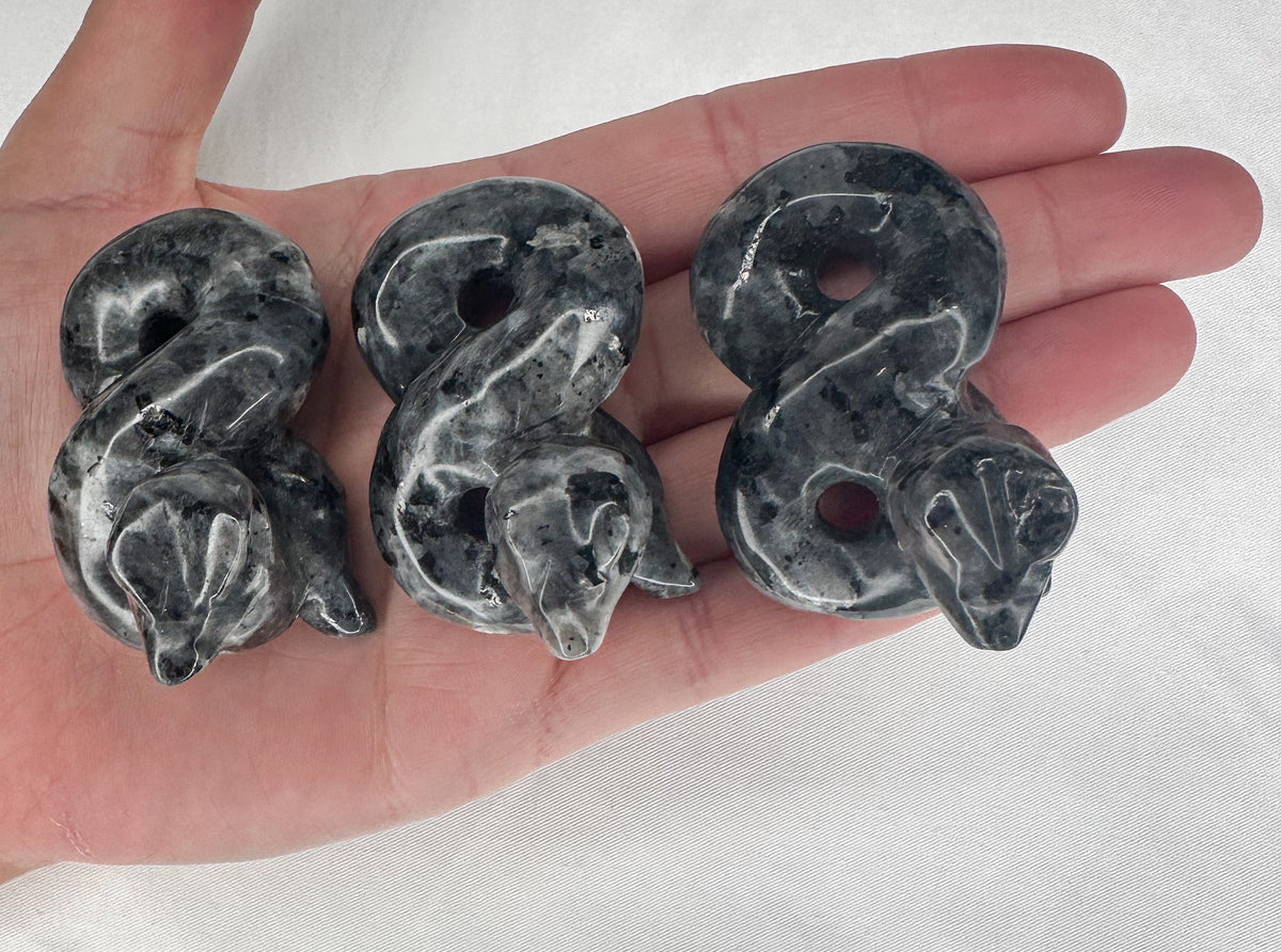 Intuitive Selection Larvikite Snake Carving - Healing Crystal