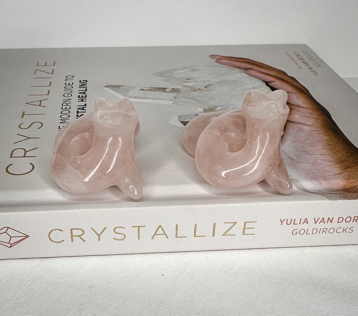 Rose Quartz Snake Carving - Healing Crystal
