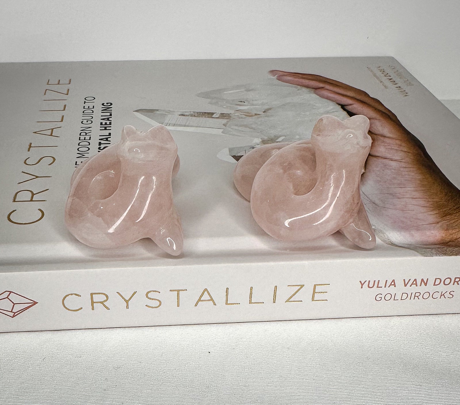 Rose Quartz Snake Carving - Healing Crystal