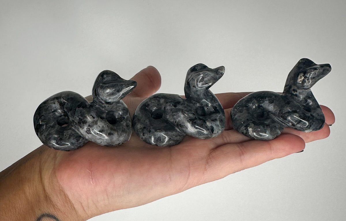Intuitive Selection Larvikite Snake Carving - Healing Crystal