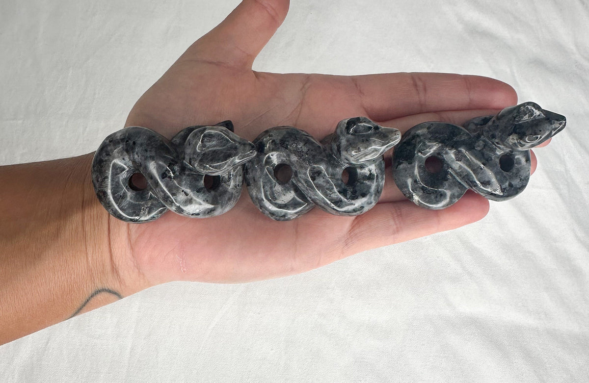 Intuitive Selection Larvikite Snake Carving - Healing Crystal
