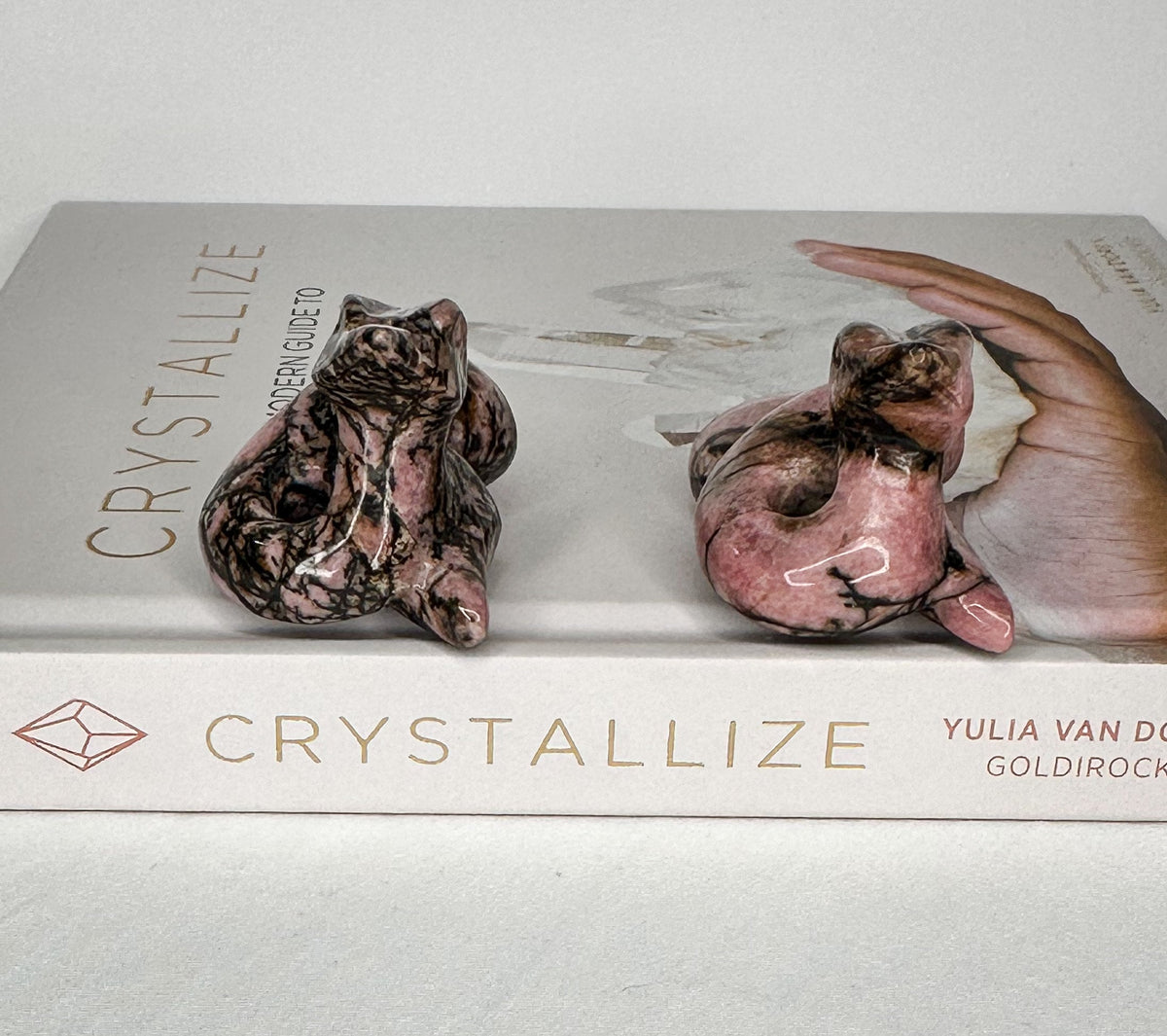 Intuitive Selection Rhodonite Snake Carving - Healing Crystal