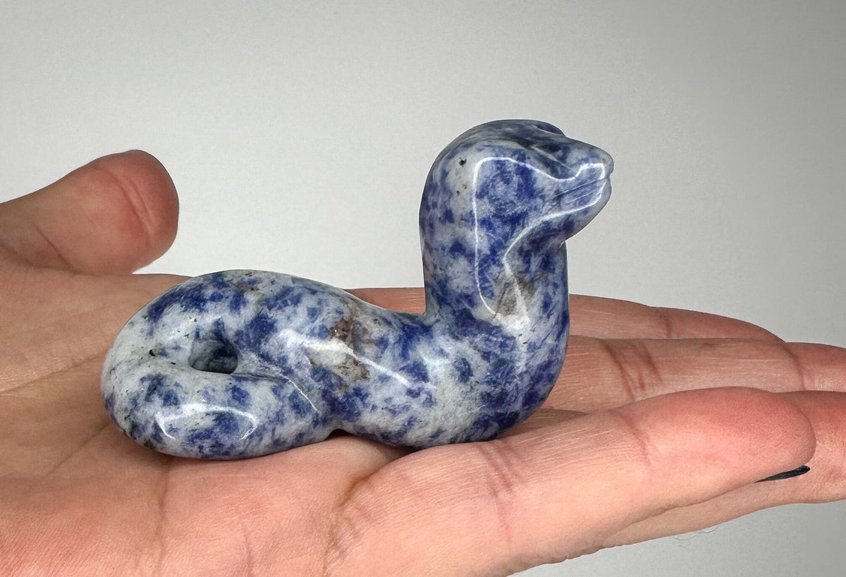 Sodalite Snake Carving - Healing Crystal