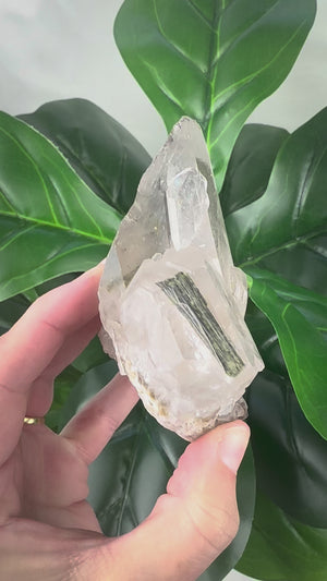 Premium Epidote in Quartz Cluster | Manifestation & Healing Energy