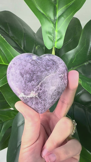 Lepidolite Heart Crystal | Peace, Calm & Self Care Energy