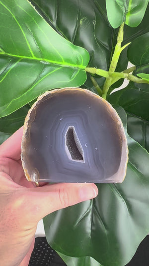 Agate Druzy Crystal Geode | Grounding, Stability & Protection