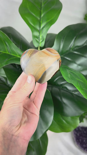 Polychrome Jasper Heart Crystal | Grounding, Joy & Emotional Balance