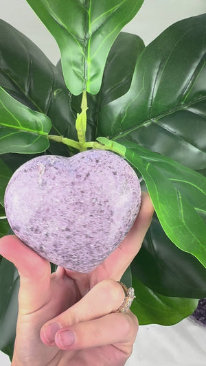 Lepidolite Heart Crystal | Calm, Anxiety Relief & Emotional Healing
