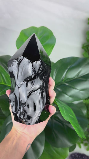 XL Black Obsidian Point from Mexico | Protection, Grounding & Energy Cleansing