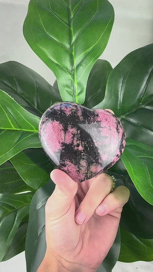 Rhodonite Heart Crystal | Grounding Love & Emotional Balance