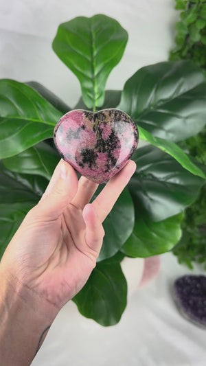 Rhodonite Crystal Heart | Compassion, Healing & Heart Chakra Energy