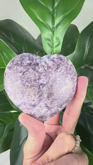 Lepidolite Crystal Heart | Emotional Balance & Peaceful Energy