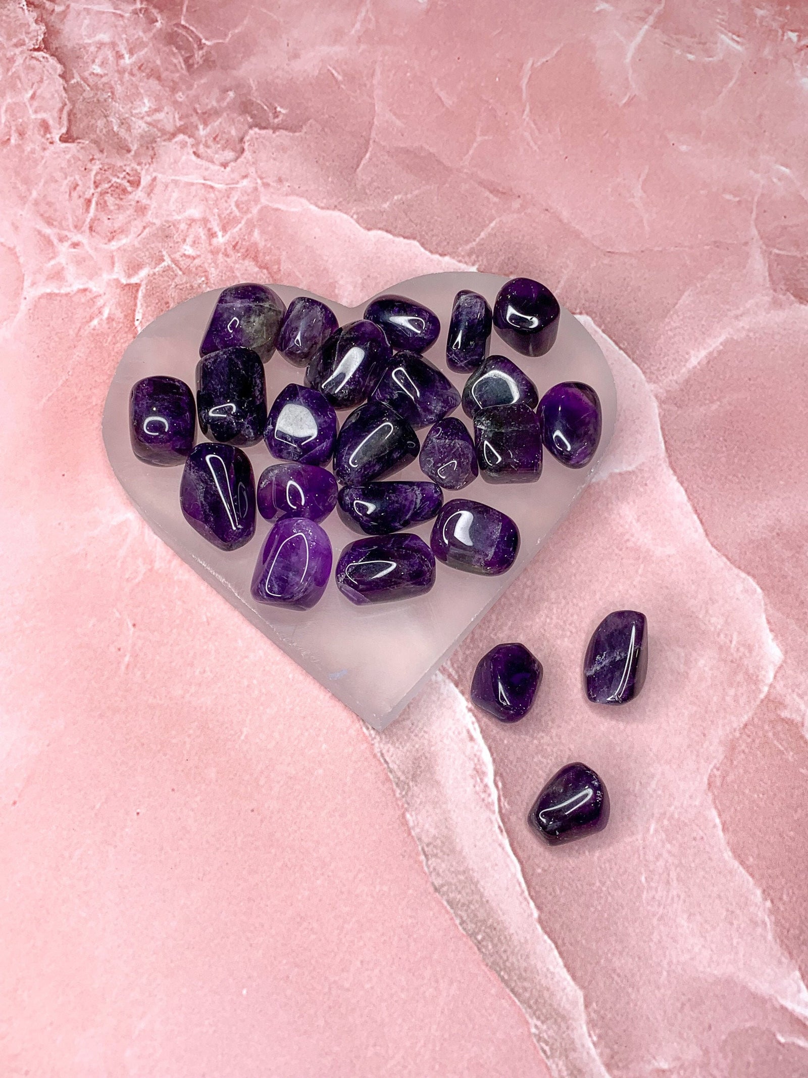 High Quality Dark Purple Amethyst Tumbled Stone